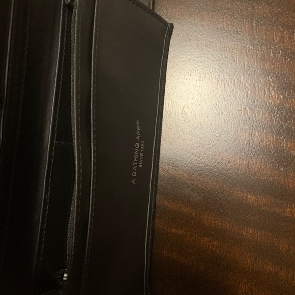 Bape A Bathing Ape Black Leather Long Wallet - Picture 2 of 5